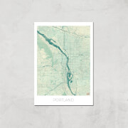 Affiche Carte de Portland (Couleur) - A3 - Print Only