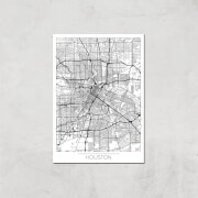 Affiche Carte de Houston (Noir et Blanc) - A3 - Print Only