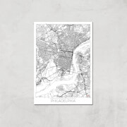 Affiche Carte de Philadelphia (Noir et Blanc) - A3 - Print Only