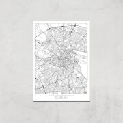 Affiche Carte de Dublin (Noir et Blanc) - A3 - Print Only