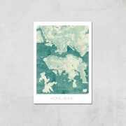 Affiche Carte de Hong Kong (Couleur) - A3 - Print Only