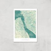Affiche Carte de Liverpool (Couleur) - A3 - Print Only
