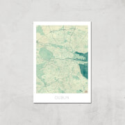Affiche Carte de Dublin (Couleur) - A3 - Print Only