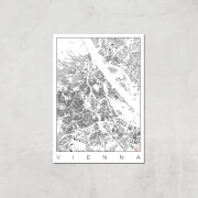 Affiche Carte de Vienna (Noir et Blanc) - A3 - Print Only