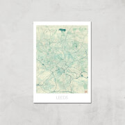 Affiche Carte de Leeds (Couleur) - A4 - Print Only