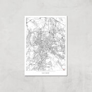 Affiche Carte de Rome (Noir et Blanc) - A3 - Print Only