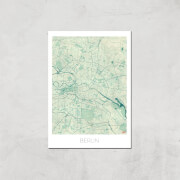 Affiche Carte de Berlin (Couleur) - A3 - Print Only