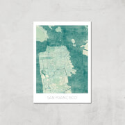 Affiche Carte de San Francisco (Couleur) - A3 - Print Only