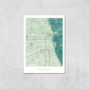 Affiche Carte de Chicago (Couleur) - A4 - Print Only