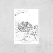 Affiche Carte d'Edimbourg (Noir et Blanc) - A4 - Print Only