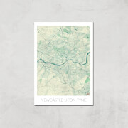 Affiche Carte de Newcastle (Couleur) - A3 - Print Only