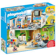 Image of Playmobil City Life Furnished School Building with Digital Clock (9453)