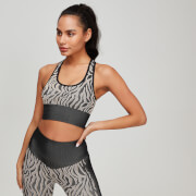 Brassière De Sport Femme Mp Zèbre Seamless - Noir / Praline - XS