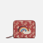 Coach 1941 Women's Coated Canvas Rainbow Small Zip Around Purse - Red female