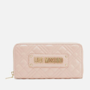 Love Moschino Women's Quilted Large Zip Around Wallet - Pink female PU