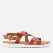 Image of Barbour Women's Sandside Strappy Leather Sandals - Dark Tan - UK