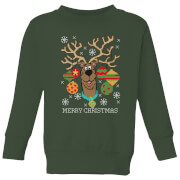 Image of Scooby Doo Kids' Christmas Sweater - Forest Green - 3-4 Years - Forest Green