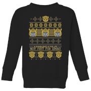Image of Bumblebee Classic Ugly Knit Kids' Christmas Sweater - Black - 3-4 Years - Black