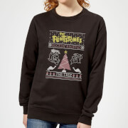 Flintstones Rockin Around The Tree Women's Christmas Sweatshirt - Black - XS - Noir