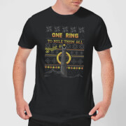 Image of Lord Of The Rings One Ring Men's Christmas T-Shirt - Black - S - Black