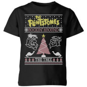 Flintstones Rockin Around The Tree Kids' Christmas T-Shirt - Black - 3-4 ans - Noir