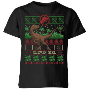Jurassic Park Clever Girl Kids' Christmas T-Shirt - Black - 3-4 ans - Noir