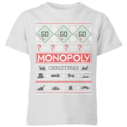 Image of Monopoly Kids' Christmas T-Shirt - Grey - 3-4 Years - Grey