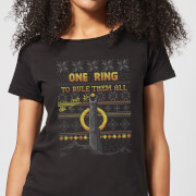 Image of Lord Of The Rings One Ring Women's Christmas T-Shirt - Black - S - Black