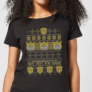 Image of Bumblebee Classic Ugly Knit Women's Christmas T-Shirt - Black - S - Black