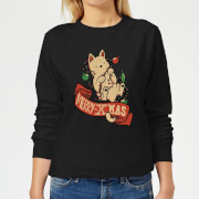 Image of Tobias Fonseca Merry Xmas Cat Women's Sweatshirt - Black - 5XL - Black