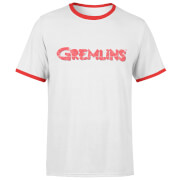 Image of Gremlins Retro Logo T-Shirt - White/Red Ringer - S - White/Red Ringer
