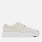 Image of Clarks Women's Hero Walk Leather Flatform Trainers - White - UK