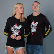 Image of Yellow Warning Sleeve Unisex Birds of Prey Sweatshirt - Black - S - Black