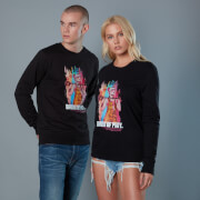 Image of Harley Quinn Acrylic Storke Portrait Unisex Birds of Prey Sweatshirt - Black - S - Black