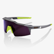 100% Speedcraft SL Glasses ACID YELLOW/PURPLE MIRROR LENS