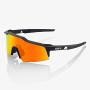 100% Speedcraft SL Sunglasses with HiPER Mirror Lens - Soft Tact Black/Red Lens