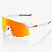 100% S3 Sunglasses with HiPER Multiplayer Mirror Lens - Soft Tact White/Red Lens