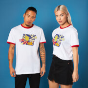 Image of Retro Captain Kirk Star Trek T-shirt - White/ Red Ringer - S - White