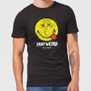 Image of Stay Weird Upside Down Smiley Men's T-Shirt - Black - S - Black
