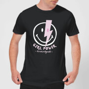 Image of Girl Power Smiley Men's T-Shirt - Black - S - Black