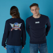 Image of Sega Sonic Distressed Start Screen Unisex Sweatshirt - Black - S - Navy