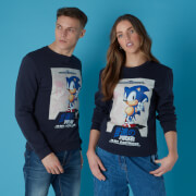 Image of Sega Sonic the Hedgehog Unisex Sweatshirt - Navy - S - Navy