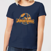 Jurassic Park Logo Tropical Women's T-Shirt - Navy - S - Navy