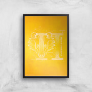 Harry Potter Hufflepuff Giclee Art Print - A4 - Black Frame