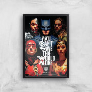 DC Justice League Giclee Art Print - A2 - Black Frame | Multi | A2