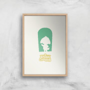 Nintendo Animal Crossing Green Door Art Print - A4 - Wooden Frame