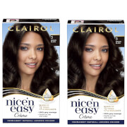 

Clairol Nice' n Easy Crème Natural Looking Oil Infused Permanent Hair Dye Duo (Various Shades) - 3 Brown Black