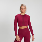 Image of MP Women's Raw Training Ribbed Seamless Long Sleeve Top - Plum - XS