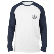 Image of Westworld Logo Embroidered Unisex Long Sleeved Raglan T-Shirt - White/Navy - S