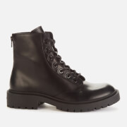 Image of KENZO Men's Pike Leather Lace Up Boots - Black - UK 7.5